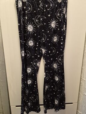 Celestial Print Velvet Pants